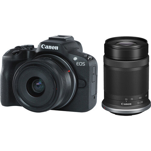 Online Canon EOS R50 Twin Kit with RF 18-45mm + RF 55-210mm (Black)
