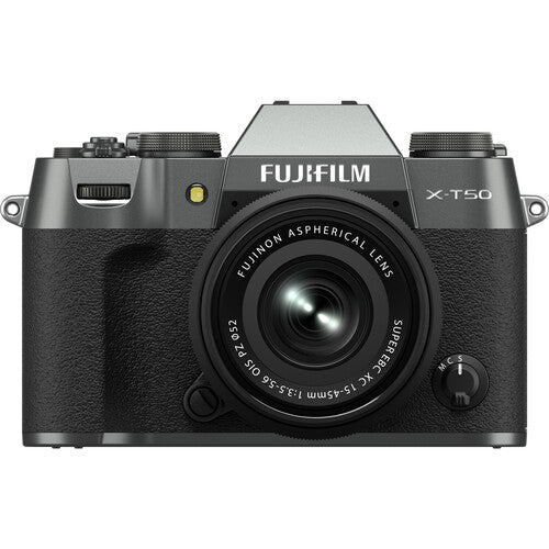 Fujifilm X-T50 Mirrorless Camera with XC 15-45mm F/3.5-5.6 Lens (Charcoal Silver) UK